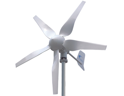 Windturbine mit 400 Watt und 75 Volt Spannung f�r umweltfreundliche Windkraft